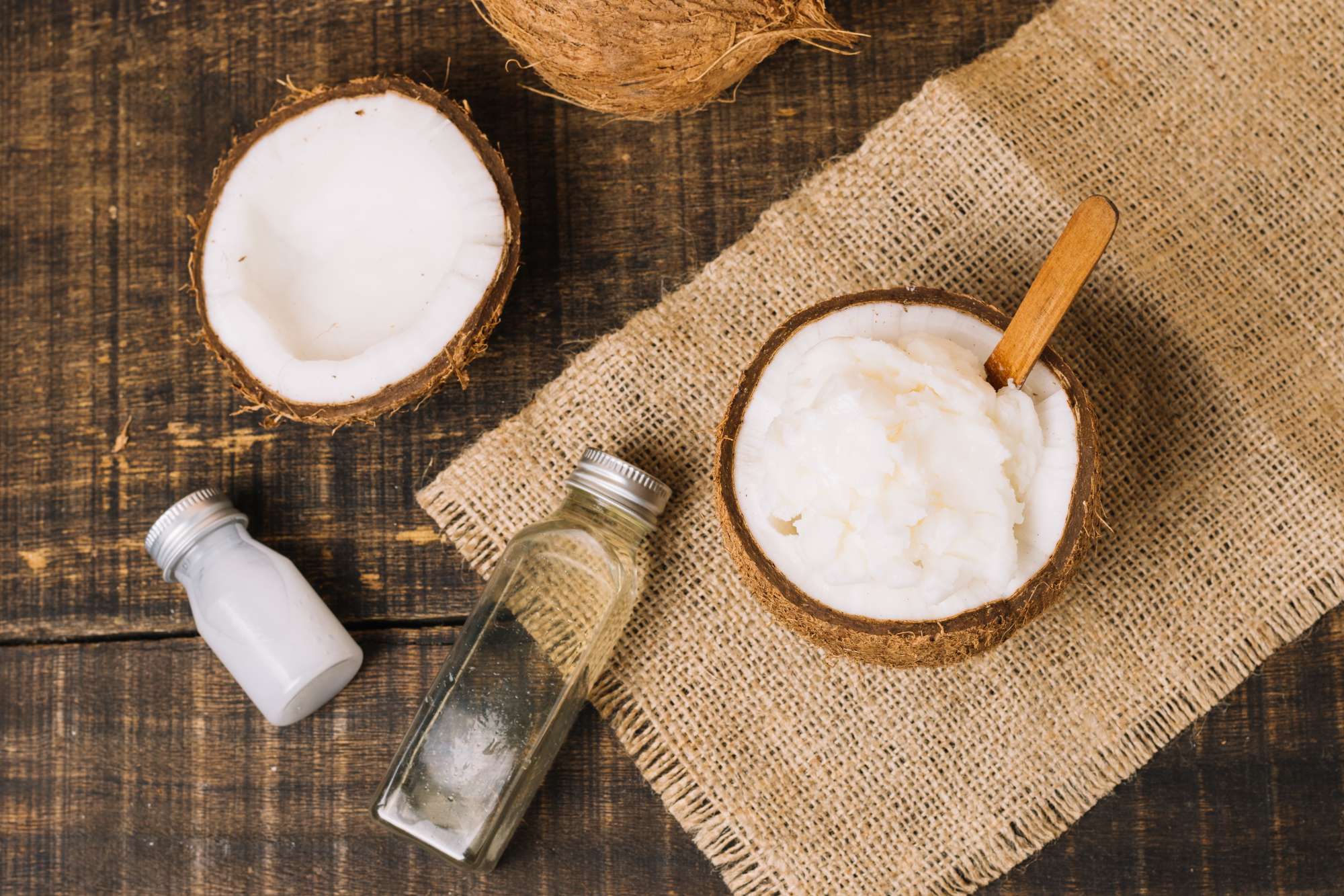 Coconut oil nourishes healthy Hair